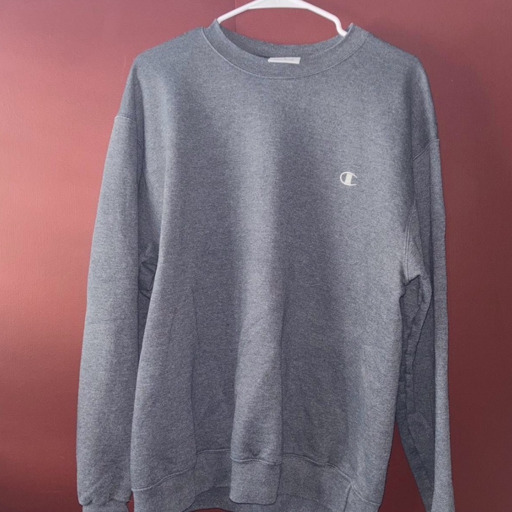 Champion Gray Crewneck Sweater Athletic Style